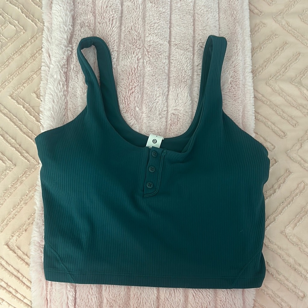 Lululemon Athletica Dark Green Align top with buttons
